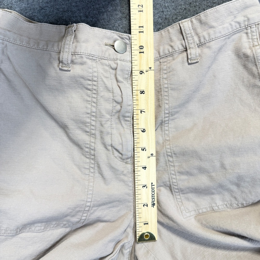 Eileen Fisher Organic Cotton Hemp Wide Leg Crop Pants Taupe Tan Womens Medium - Picture 8 of 8